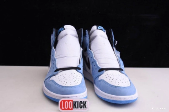 WHITE 1 555088-134 UNIVERSITY BLACK AIR RETRO JORDAN BLUE HIGH 0809